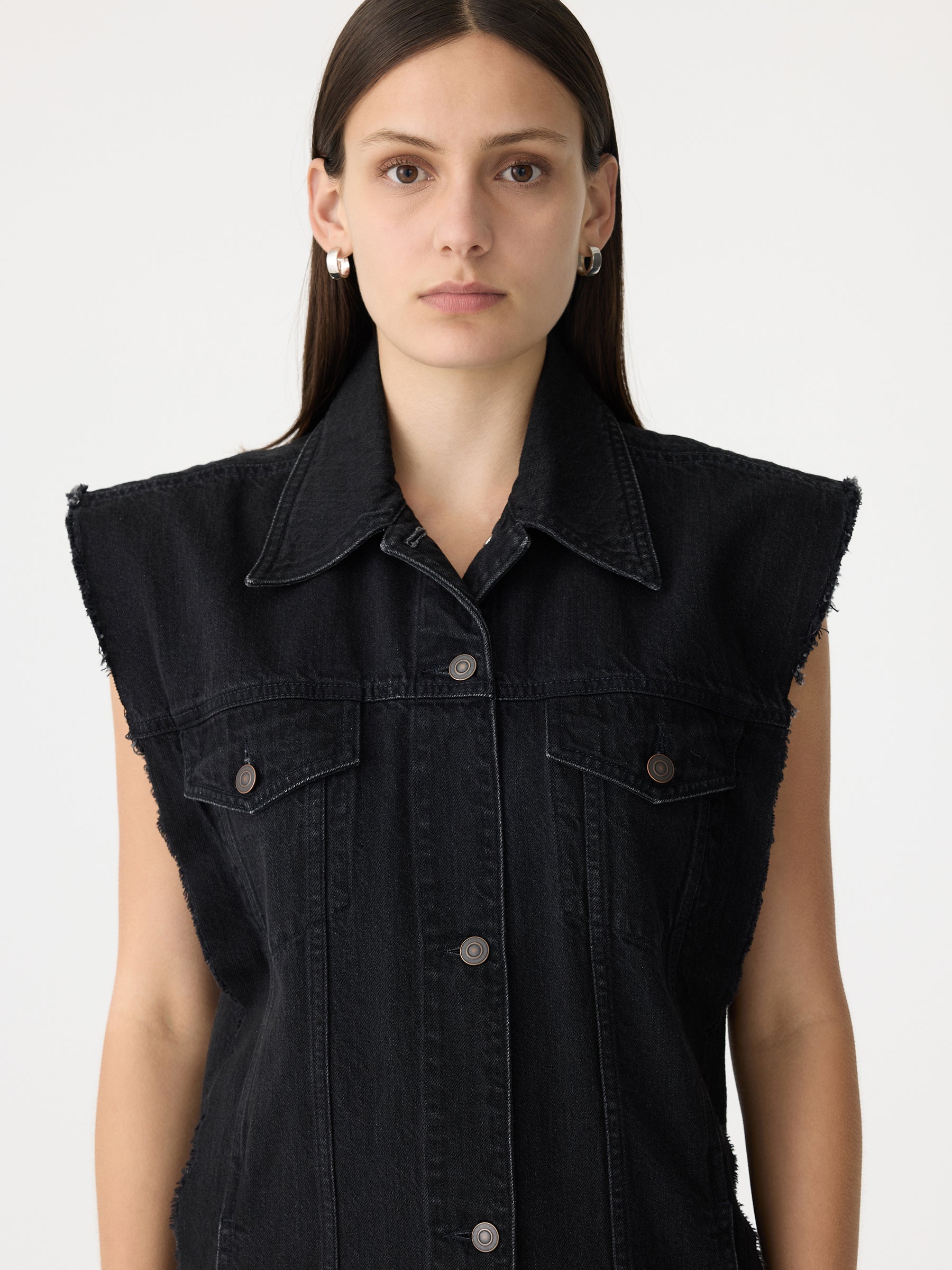 sleeveless denim vest dress