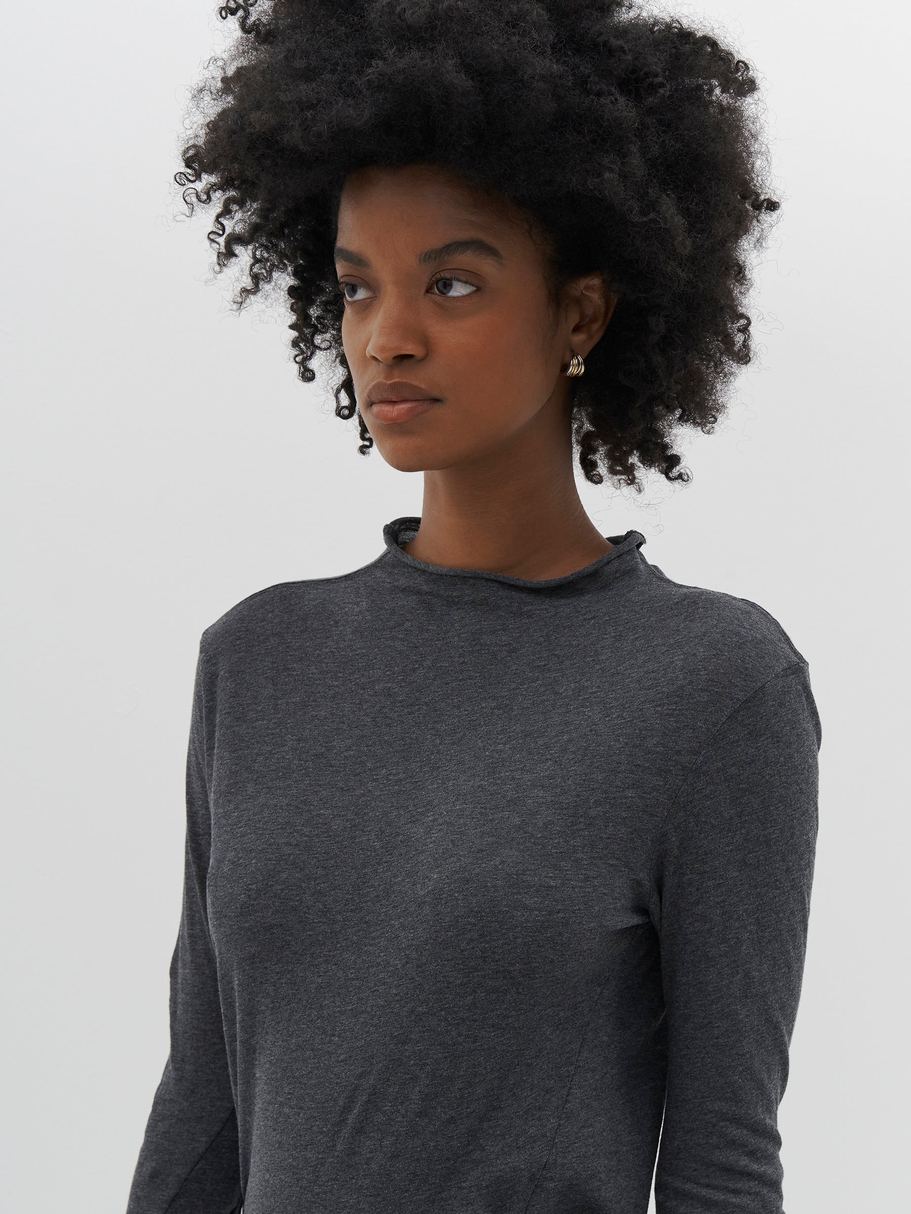 regular raised neck long sleeve t.shirt