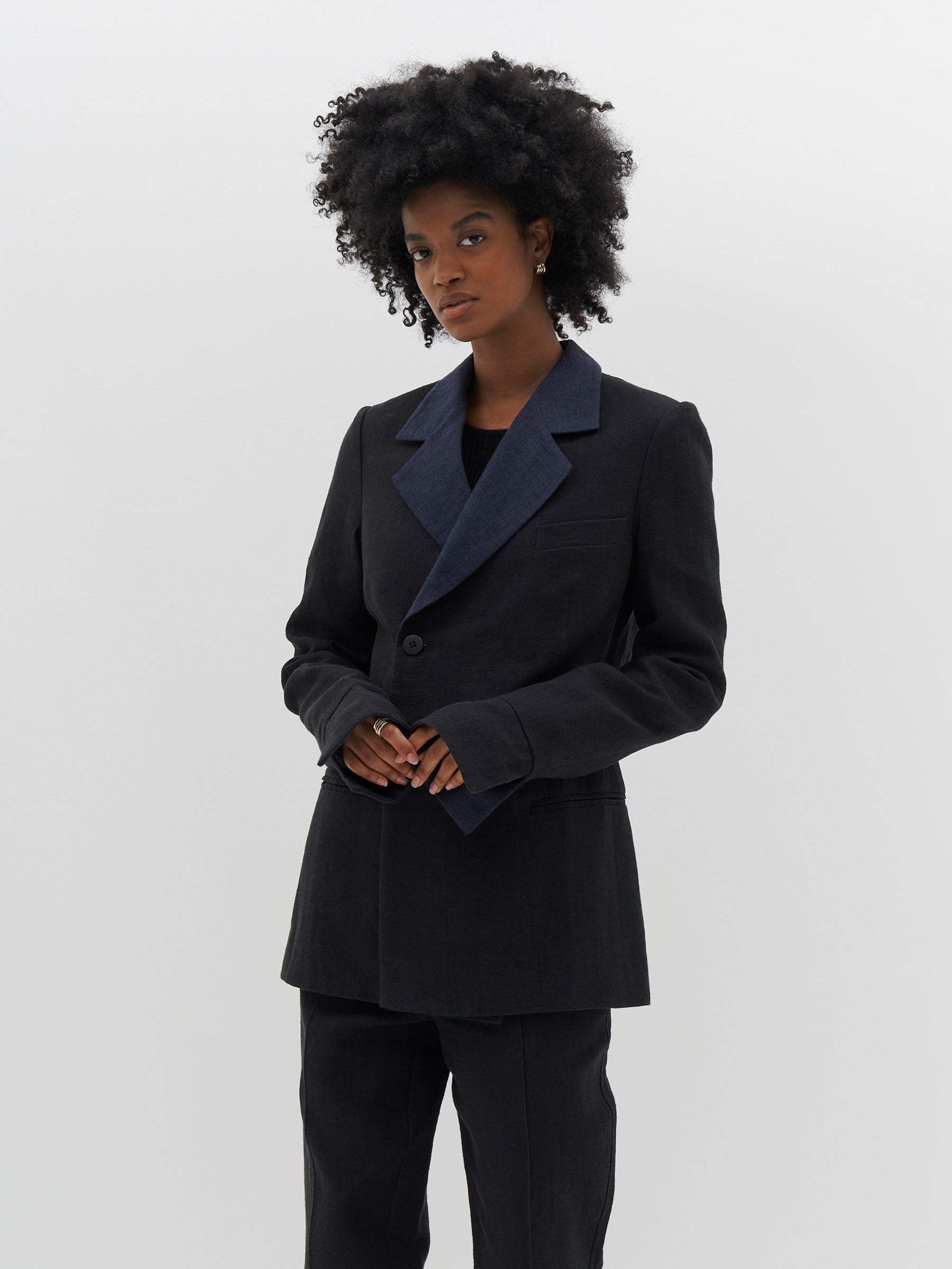 Black linen ladies clearance jacket