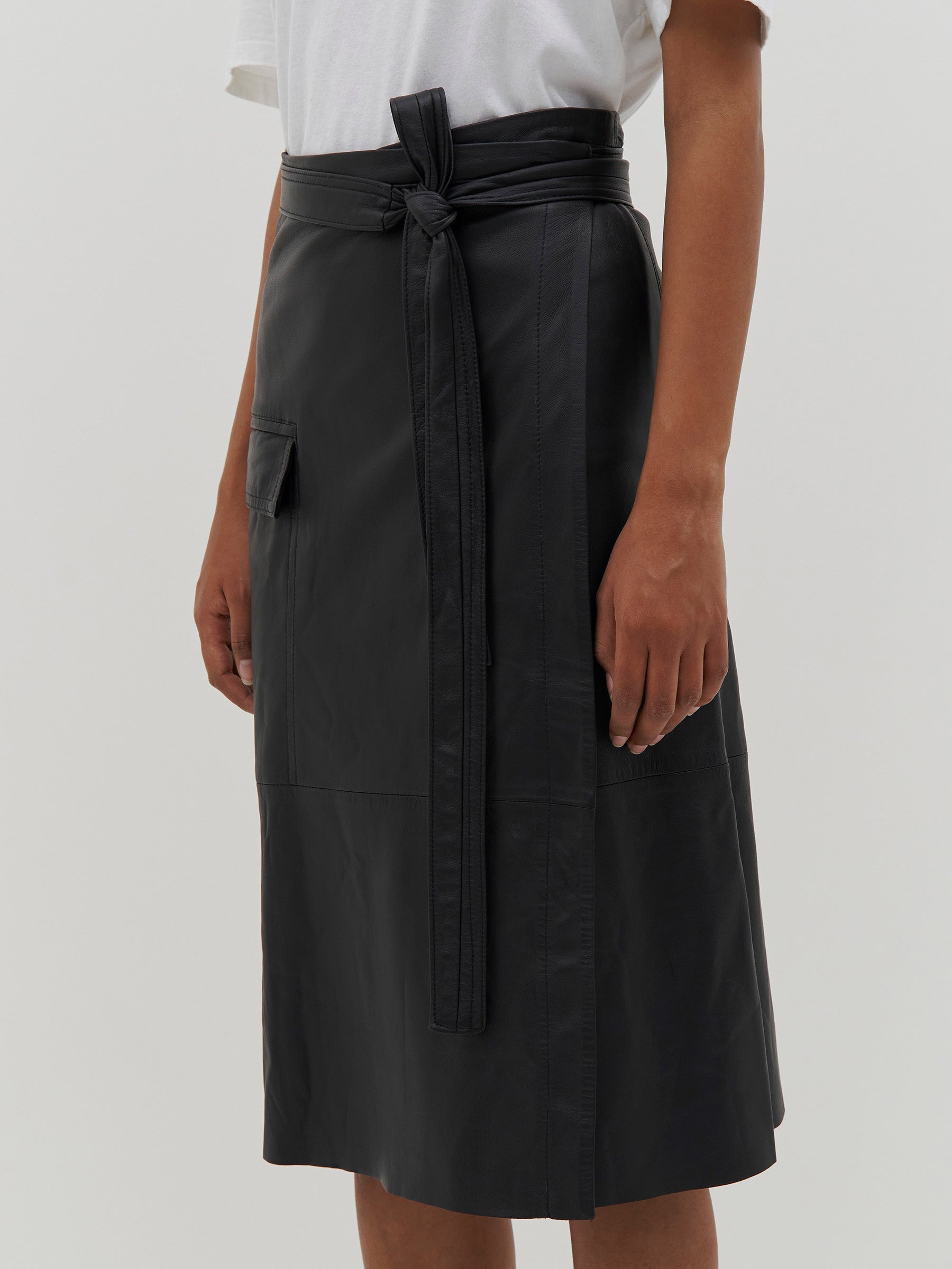 leather wrap skirt