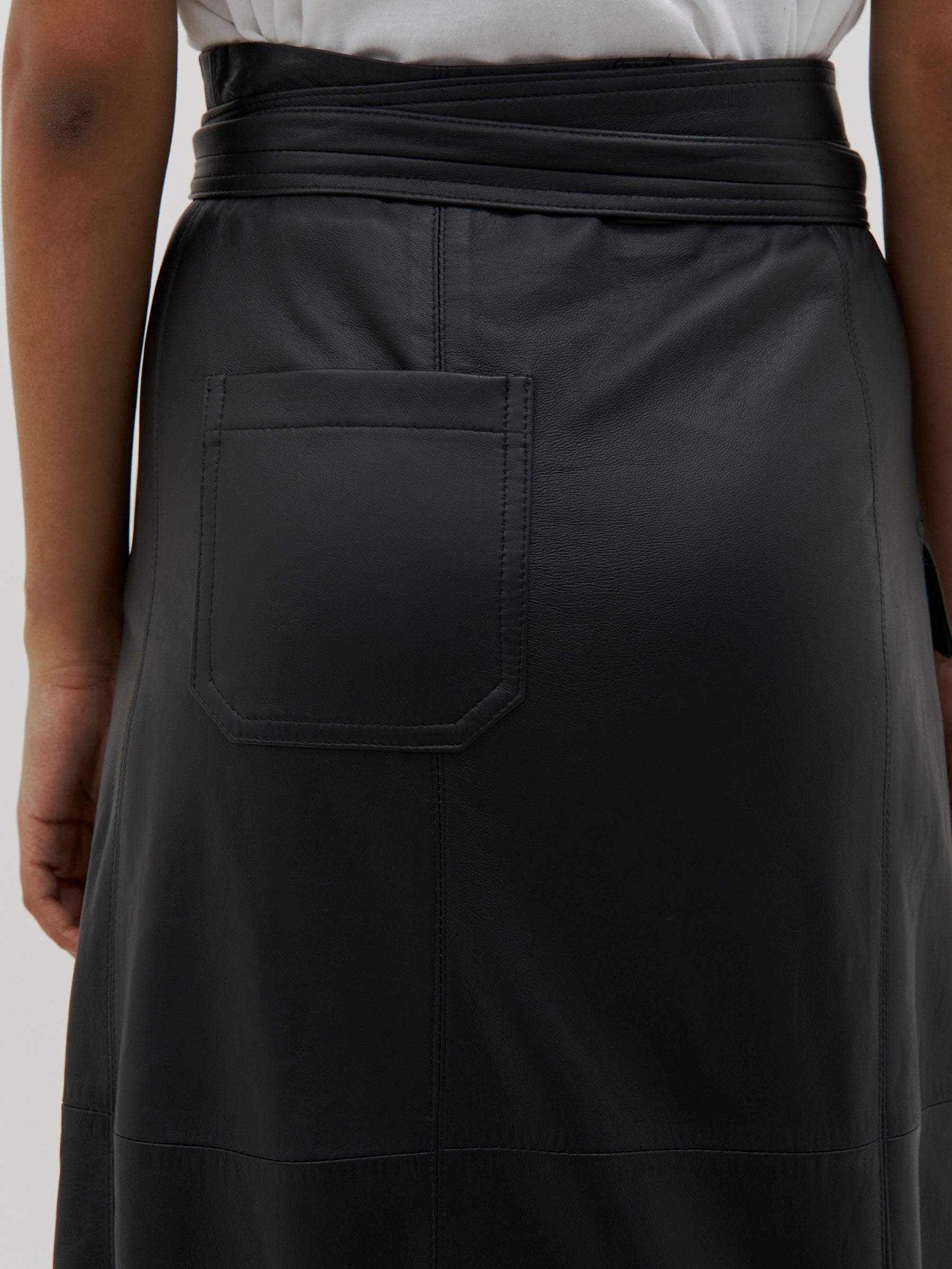 leather wrap skirt