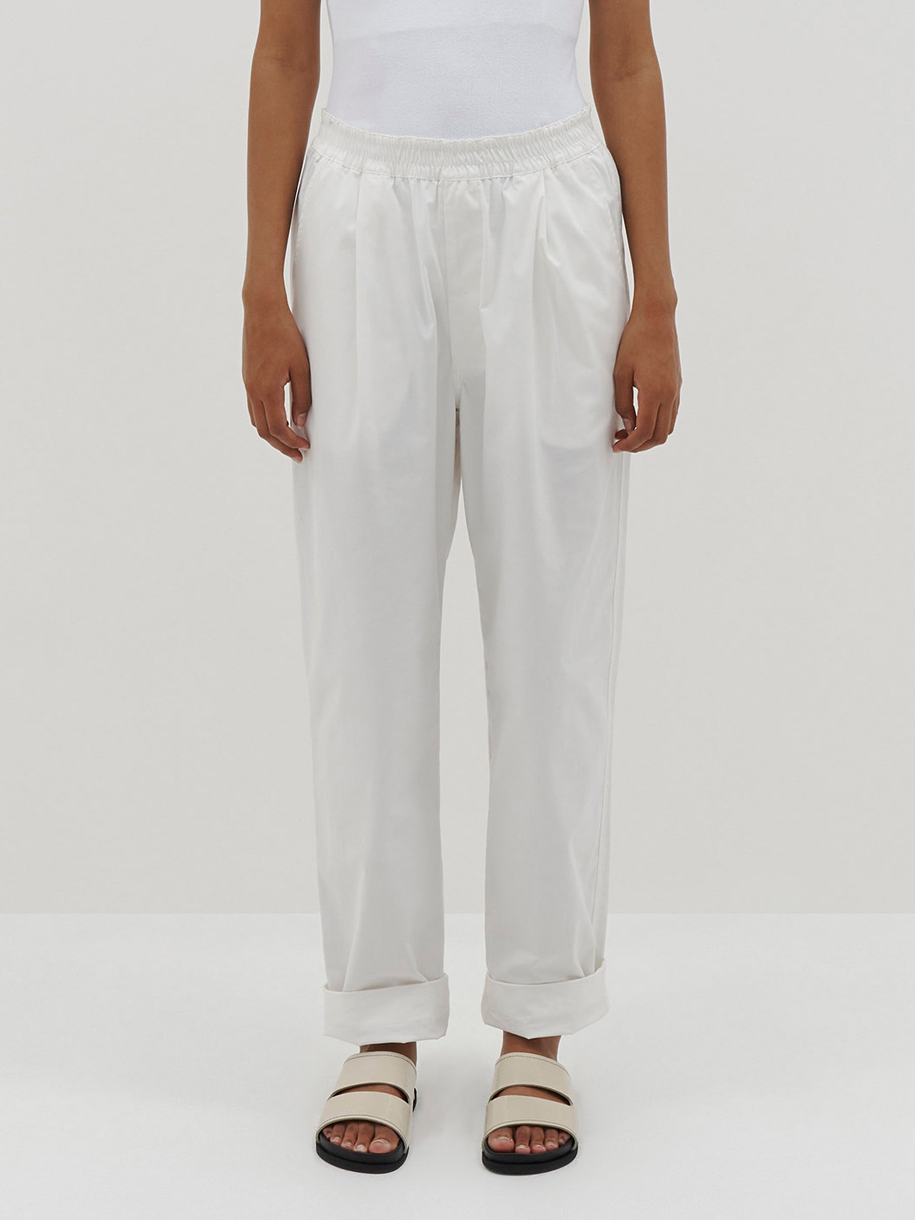 THREADZ - 3/4 Cotton pant with elastic waist White – Mosaic Fashion