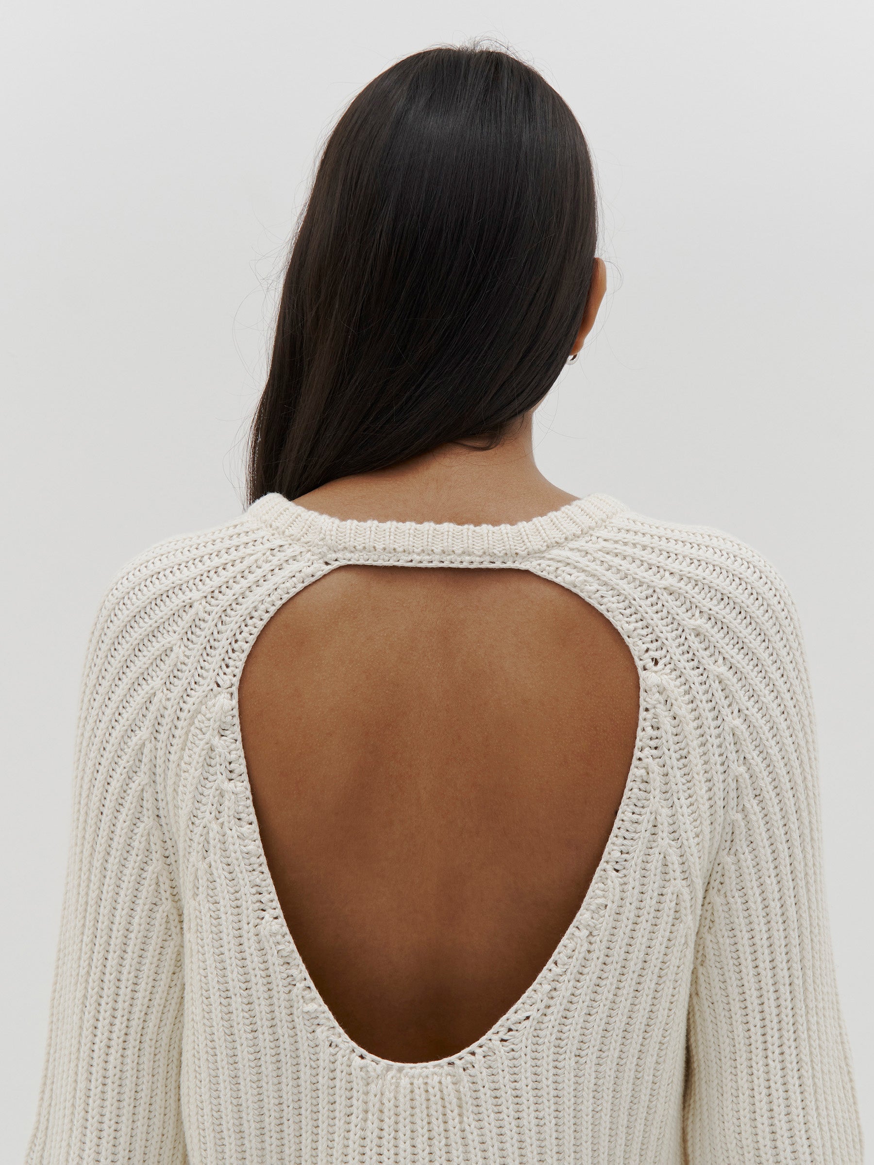 Express open outlet back sweater