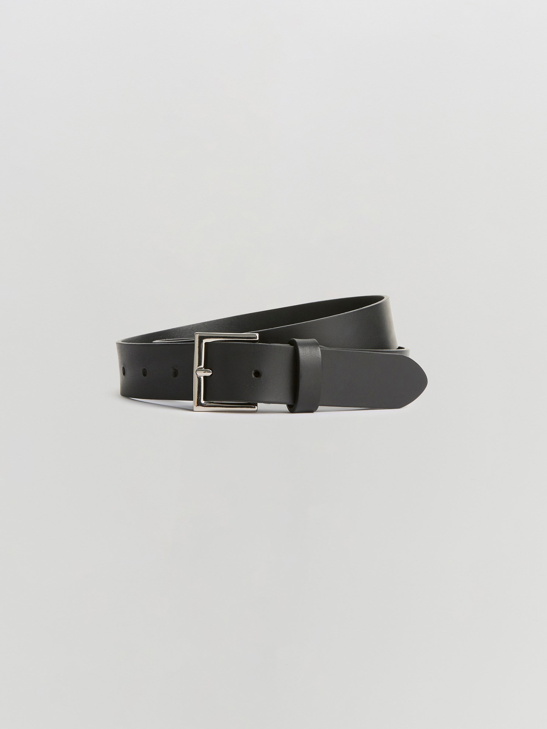 Cassidy 35mm Black Woven Leather Belt W Square Buckle - Barbanera