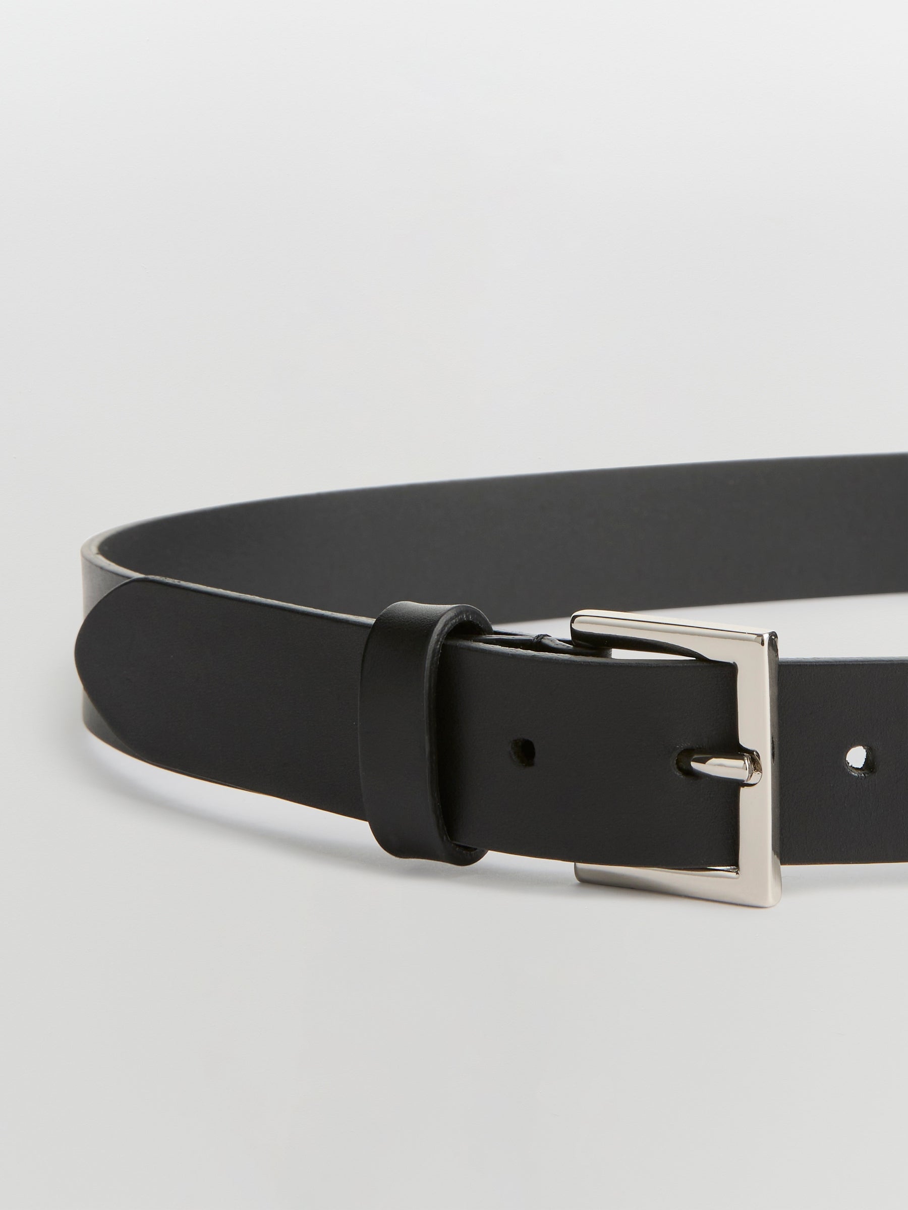 Cassidy 35mm Black Woven Leather Belt W Square Buckle - Barbanera