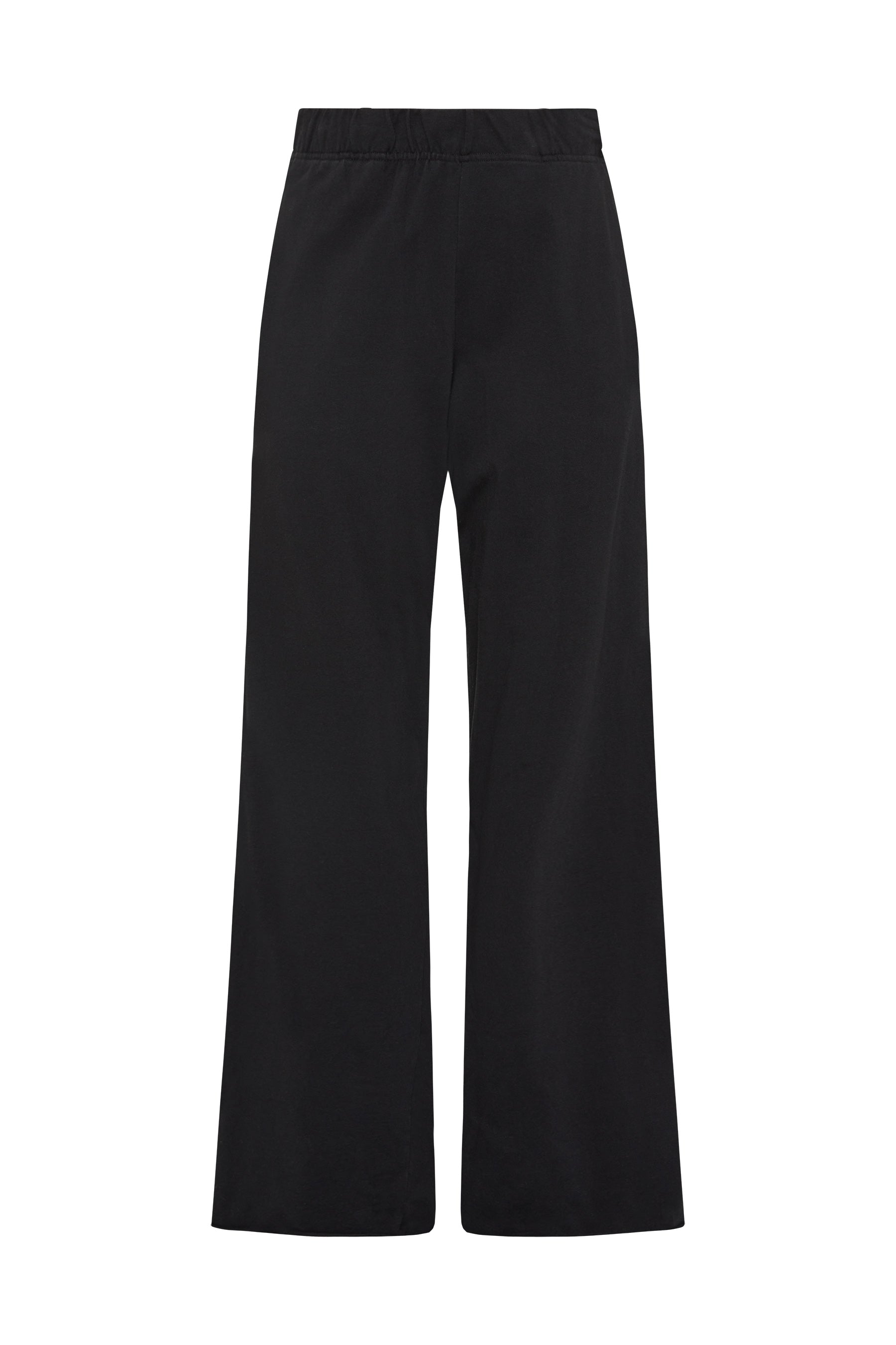 wide leg double jersey pant - black – bassike