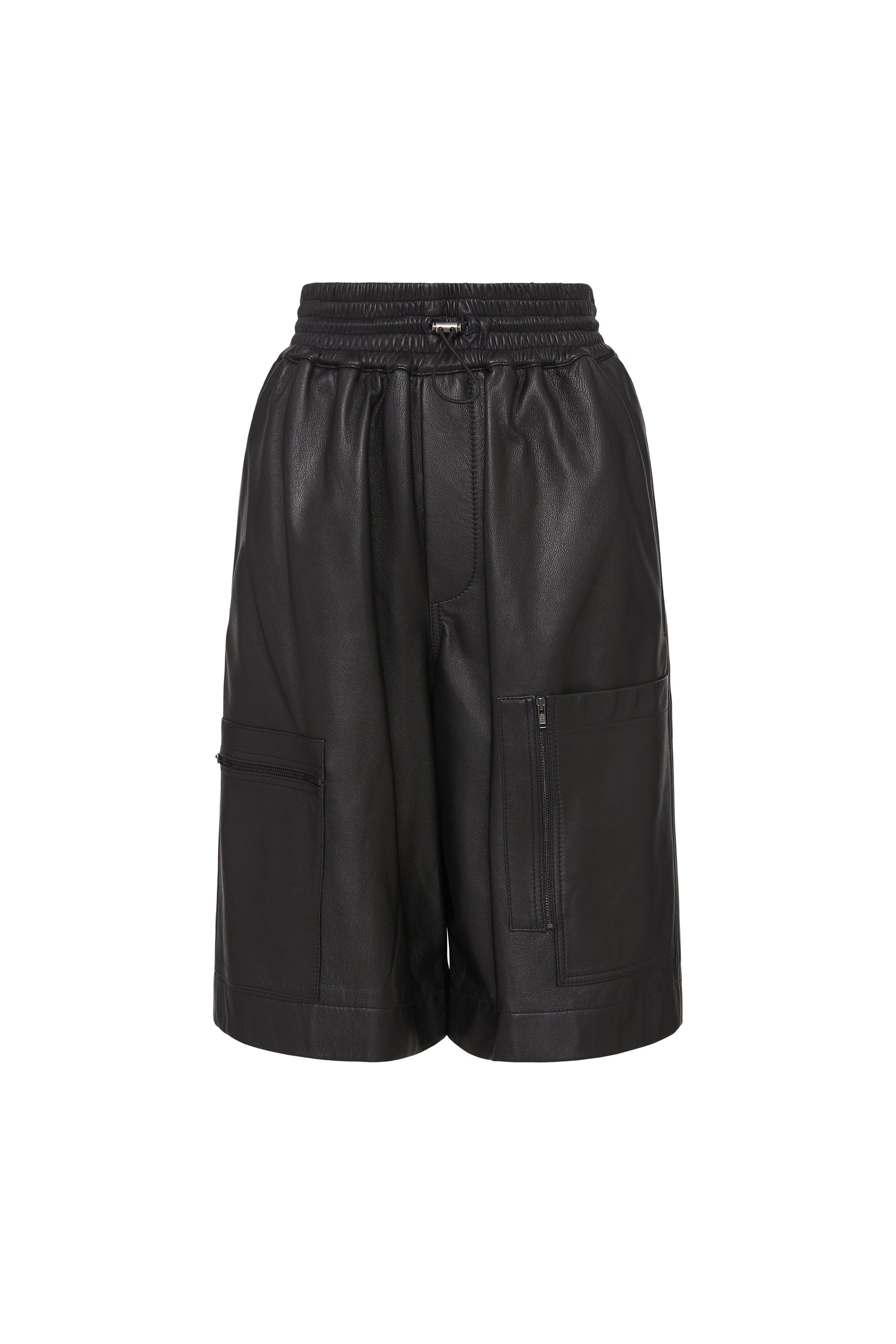 athletic detail leather short