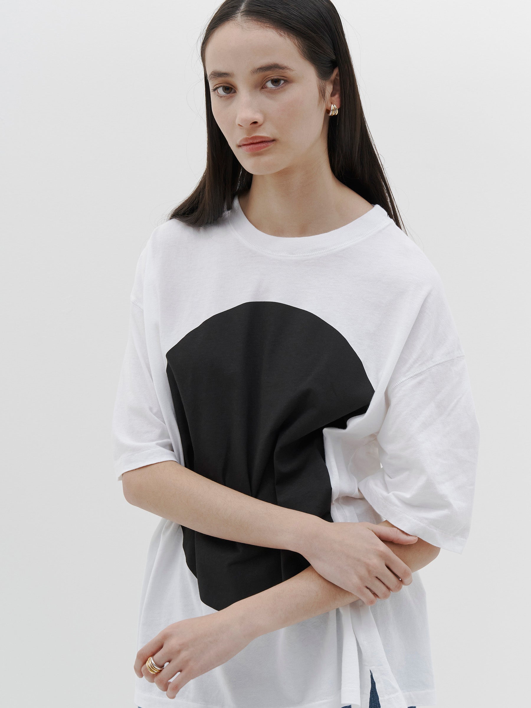 slouch dot print short sleeve t.shirt