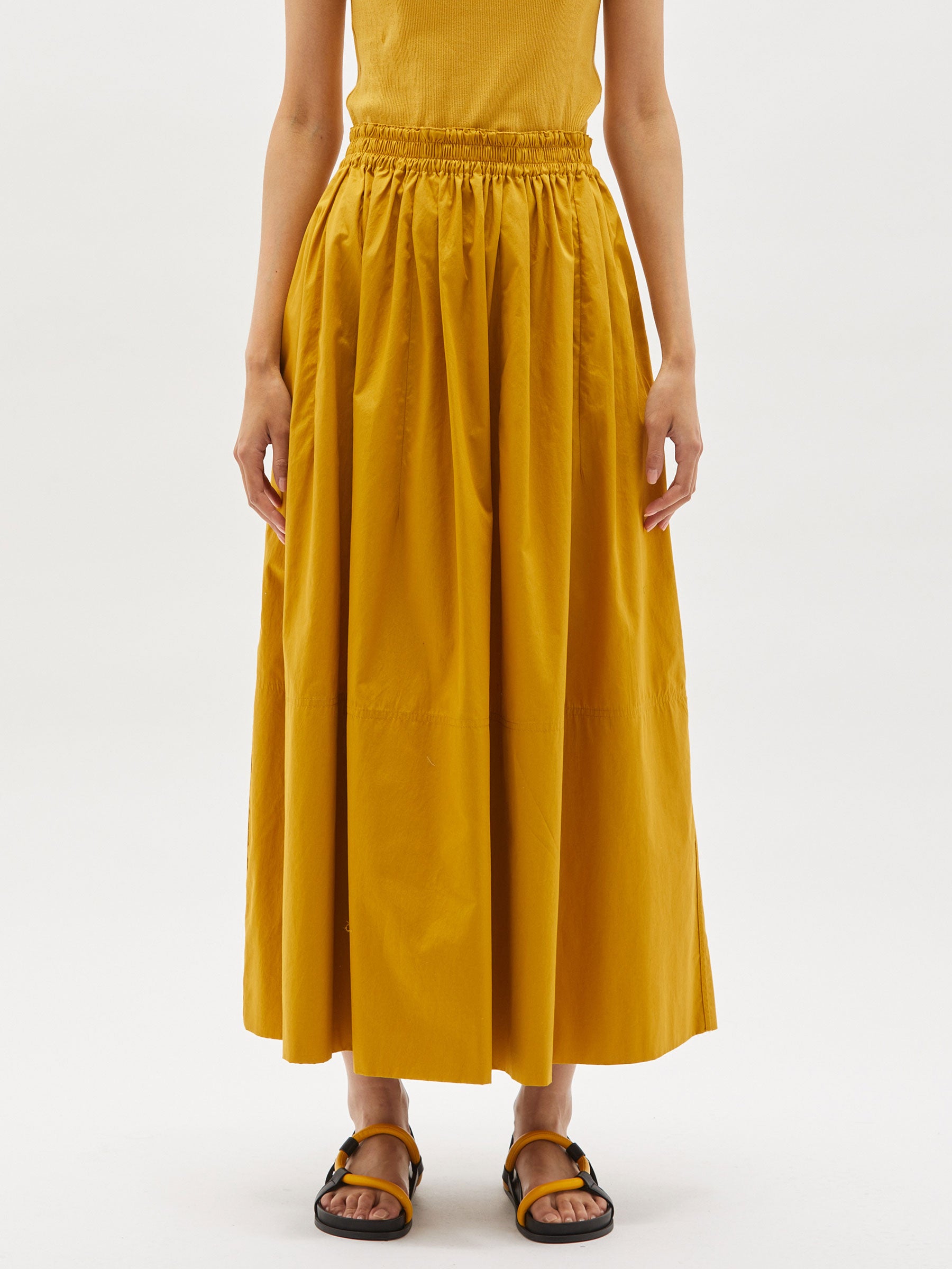 Cotton gathered clearance skirt